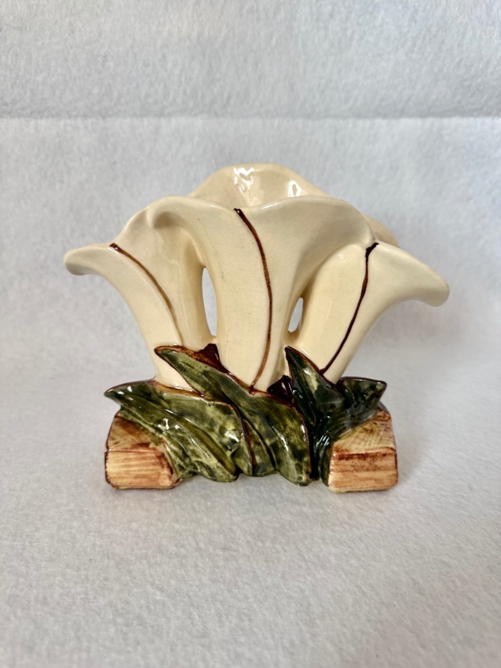 Vintage McCoy Pottery Triple Calla Lily Vace
